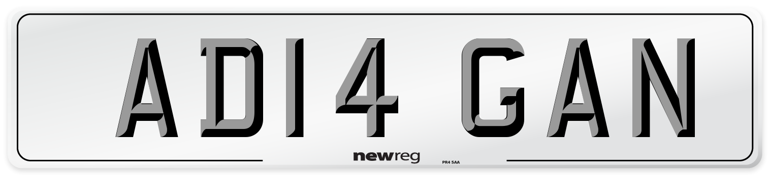 AD14 GAN Number Plate from New Reg